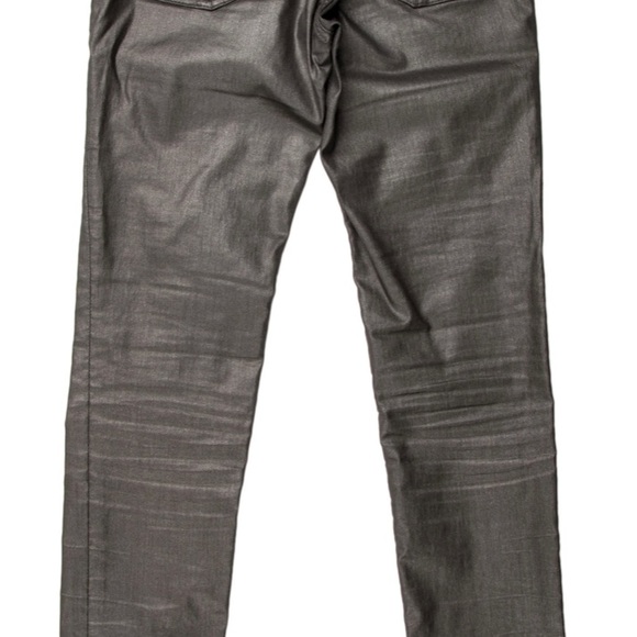 Rag and Bone Gunmetal Metallic Silver Rockstar Skinny Jeans - Picture 2 of 6